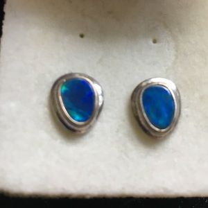 NEW Opal Studs Earrings .925 Sterling Silver